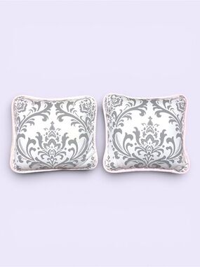 Carousel Designs Pink & Gray Traditions Damask Square Decorative Pillows